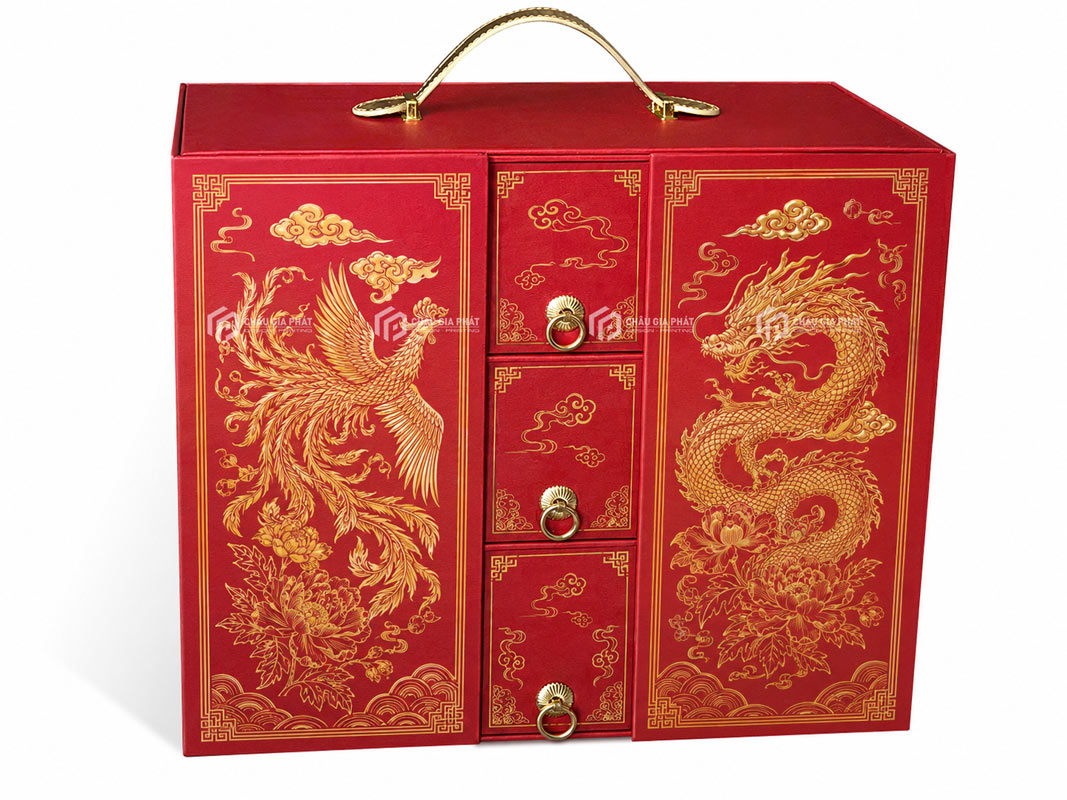 in hộp 3 tầng có ngăn kéo