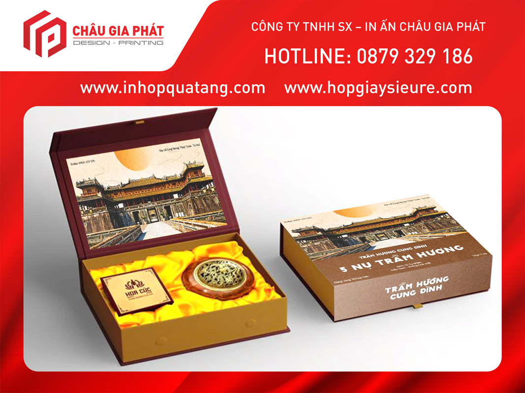 In hộp nhang trầm hương